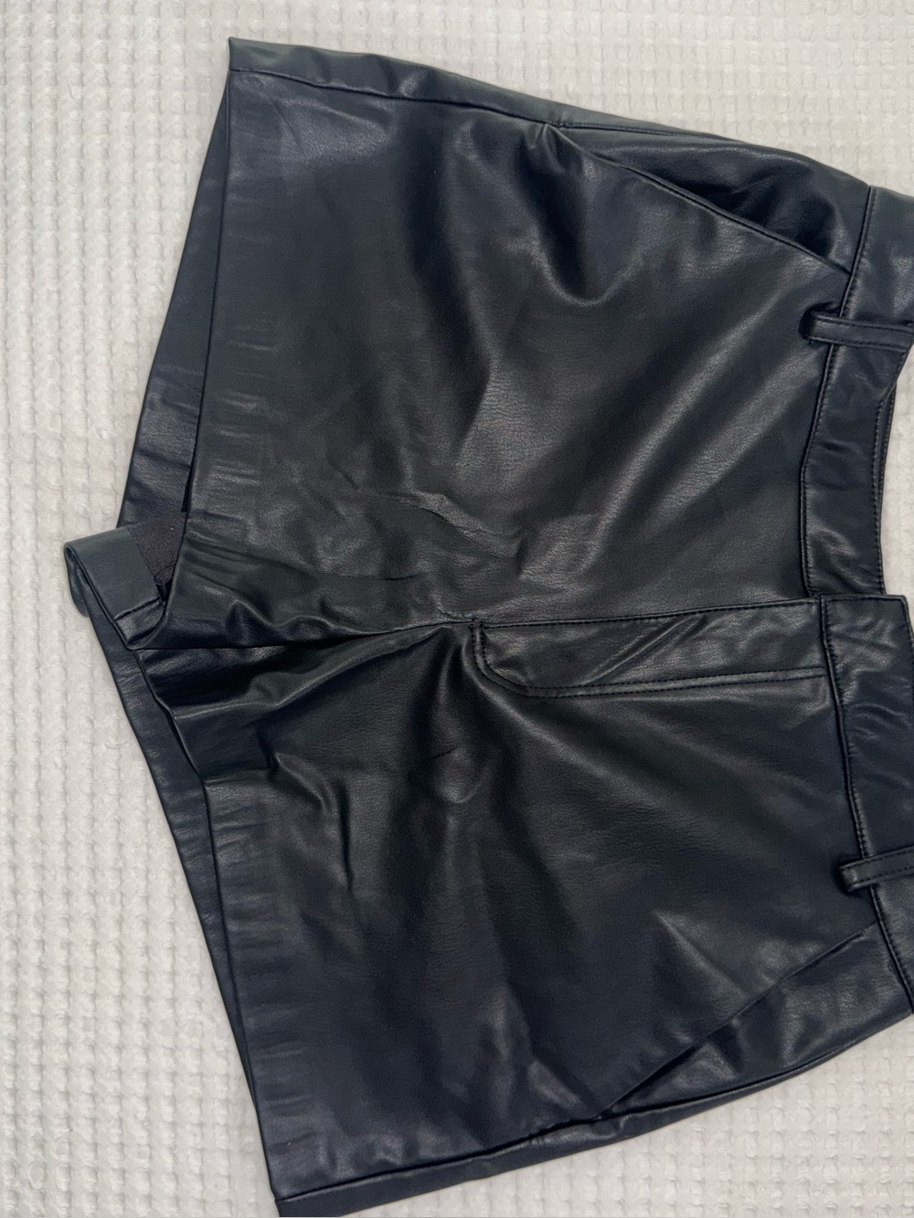 Zara Black Faux Leather High-Waist Shorts